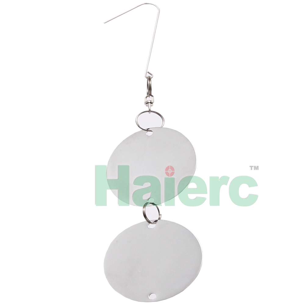 >Haierc Stainless Reflective Owl Bird Scare Repellent Discs by Homescape Creations - Hanging Deterrent Device For Woodpeckers And Pigeons / 16 Steel Piece Set / 4 Bonus Bells