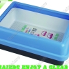 >Big square cat litter pan with gridding and new scoop P680-1: